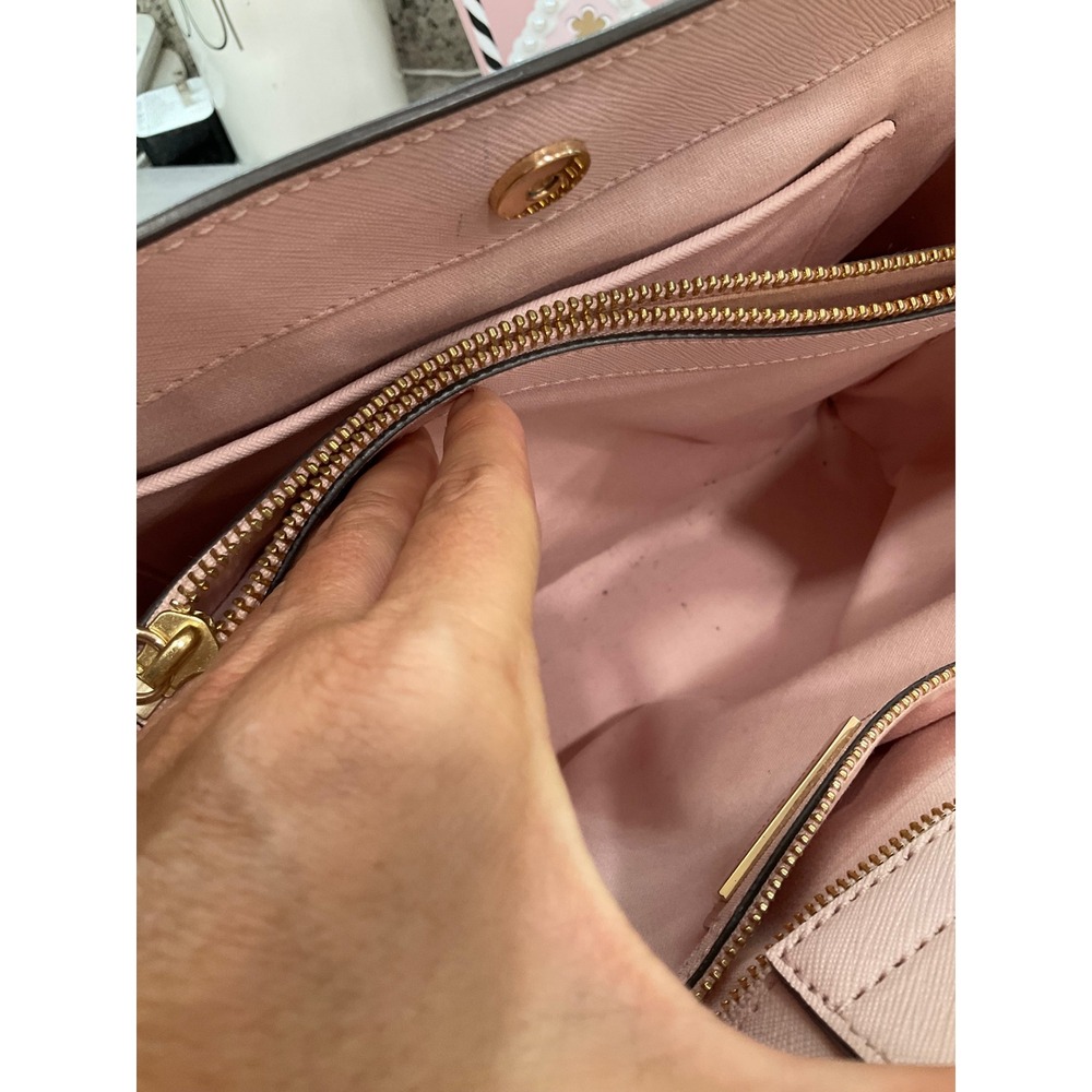 TORY BURCH ROBINSON ORANGE AND PINK COLOR BLOCK TOTE - Picture 8 of 12